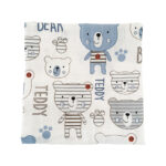 Set scutece muselina din bumbac organic - Alb + Ursuleti - imagine 5