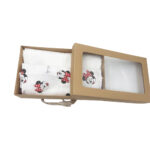 Set scutece muselina din bumbac organic - Alb + Minnie Mouse - imagine 2