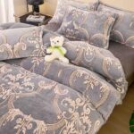 Set lenjerie cocolino pufoasa, cu elastic, pat 2 persoane, 4 piese - imagine 2