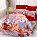 Lenjerie de pat  pentru pat dublu  Craciun  - finet , 6 piese LF7XMAS-31