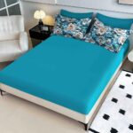 Lenjerie de pat dublu , Tesatura tip Finet,  6 piese , Imprimeu 5D Flori - imagine 2