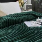 Patura Cocolino cu Dungi ,Pat 2 Persoane, 200x230 cm  - Verde - imagine 4