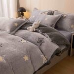 Set lenjerie cocolino pufoasa, cu elastic, pat 2 persoane, 4 piese - imagine 3