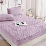Husă pat cu elastic 180×200 cm  Cocolino Tricot + 2 fețe pernă Lila