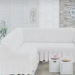 Husa cu volan coltar  - material creponat Alb