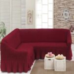 Husa cu volan coltar  - material creponat Bordo